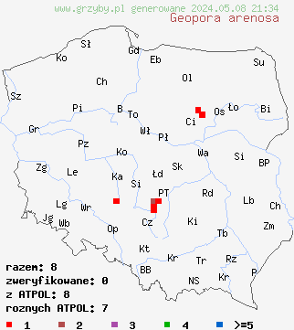 znaleziska Geopora arenosa (zagrzebka piaskowa) na terenie Polski