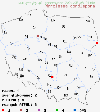 znaleziska Narcissea cordispora (czernidłak sercowatozarodnikowy) na terenie Polski