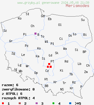 znaleziska Merismodes (osiękla) na terenie Polski