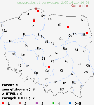 znaleziska Sarcodon (sarniak) na terenie Polski