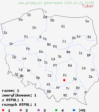 znaleziska Tuber (trufla) na terenie Polski