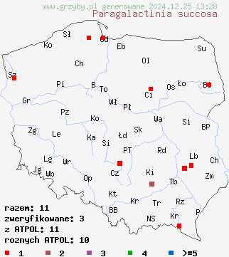 znaleziska Paragalactinia succosa (kustrzebka soczysta) na terenie Polski