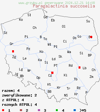 znaleziska Paragalactinia succosella na terenie Polski