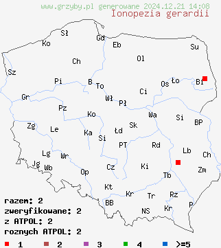 znaleziska Ionopezia gerardii na terenie Polski