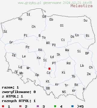 znaleziska Melastiza na terenie Polski