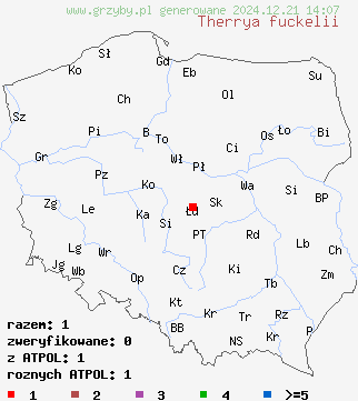 znaleziska Therrya fuckelii na terenie Polski