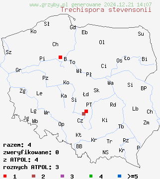 znaleziska Trechispora stevensonii (szorstkozarodniczka rombowokryształkowa) na terenie Polski