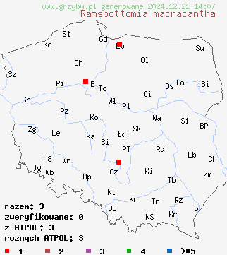 znaleziska Ramsbottomia macracantha na terenie Polski