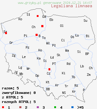 znaleziska Legaliana limnaea na terenie Polski