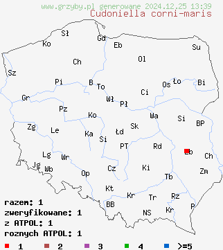 znaleziska Cudoniella corni-maris na terenie Polski