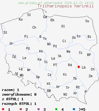 znaleziska Tricharinopsis herinkii na terenie Polski