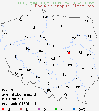 znaleziska Pseudohydropus floccipes na terenie Polski