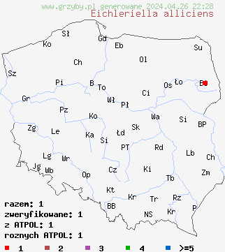 znaleziska Eichleriella alliciens na terenie Polski