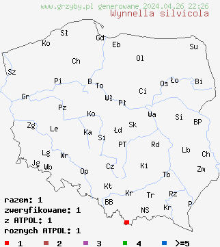 znaleziska Wynnella silvicola na terenie Polski
