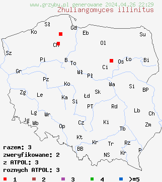 znaleziska Zhuliangomyces illinitus na terenie Polski