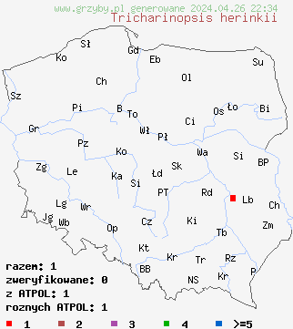 znaleziska Tricharinopsis herinkii na terenie Polski