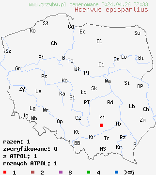 znaleziska Acervus epispartius na terenie Polski